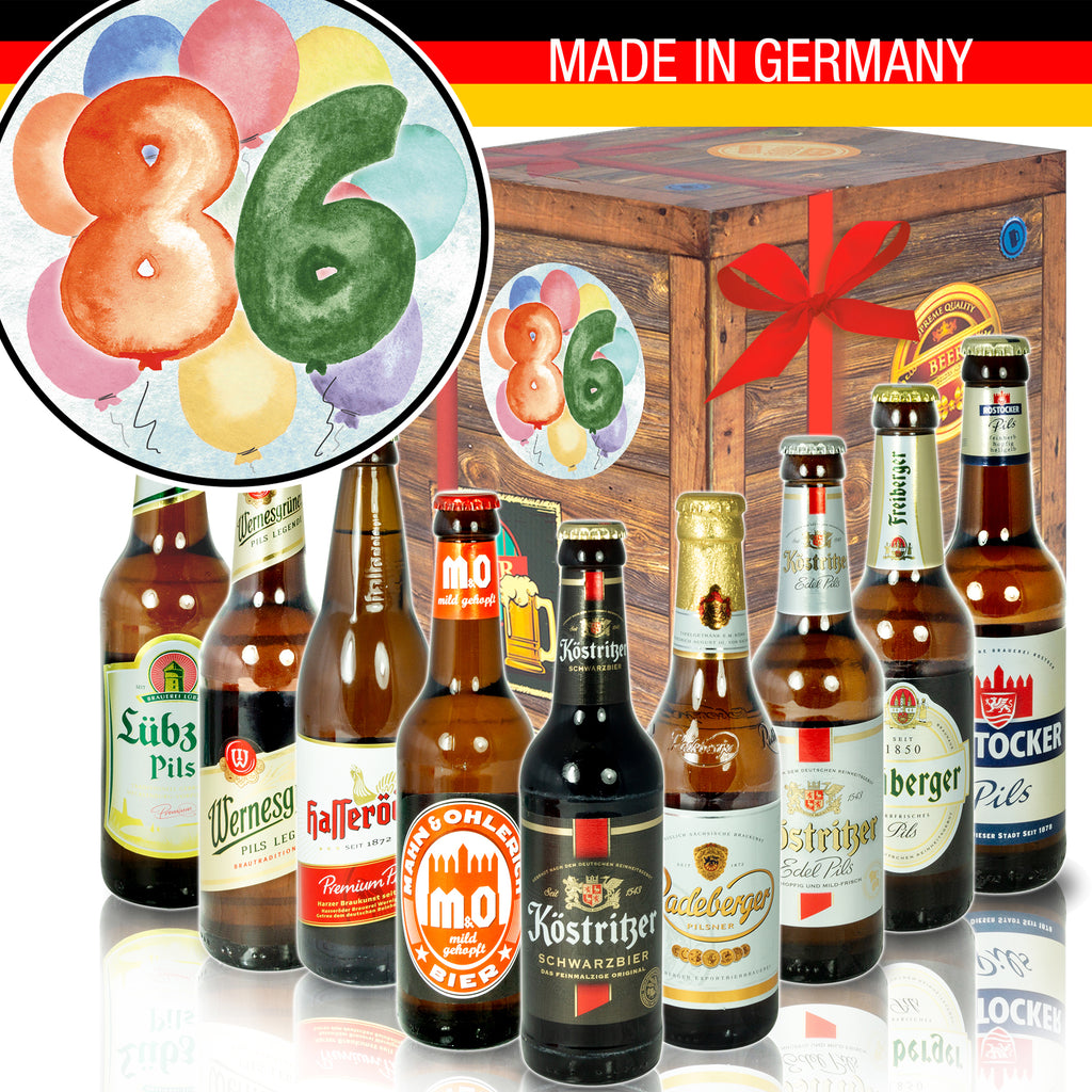Geburtstag 86 | 9x Bier Biere Ostdeutsch | Geschenk Set