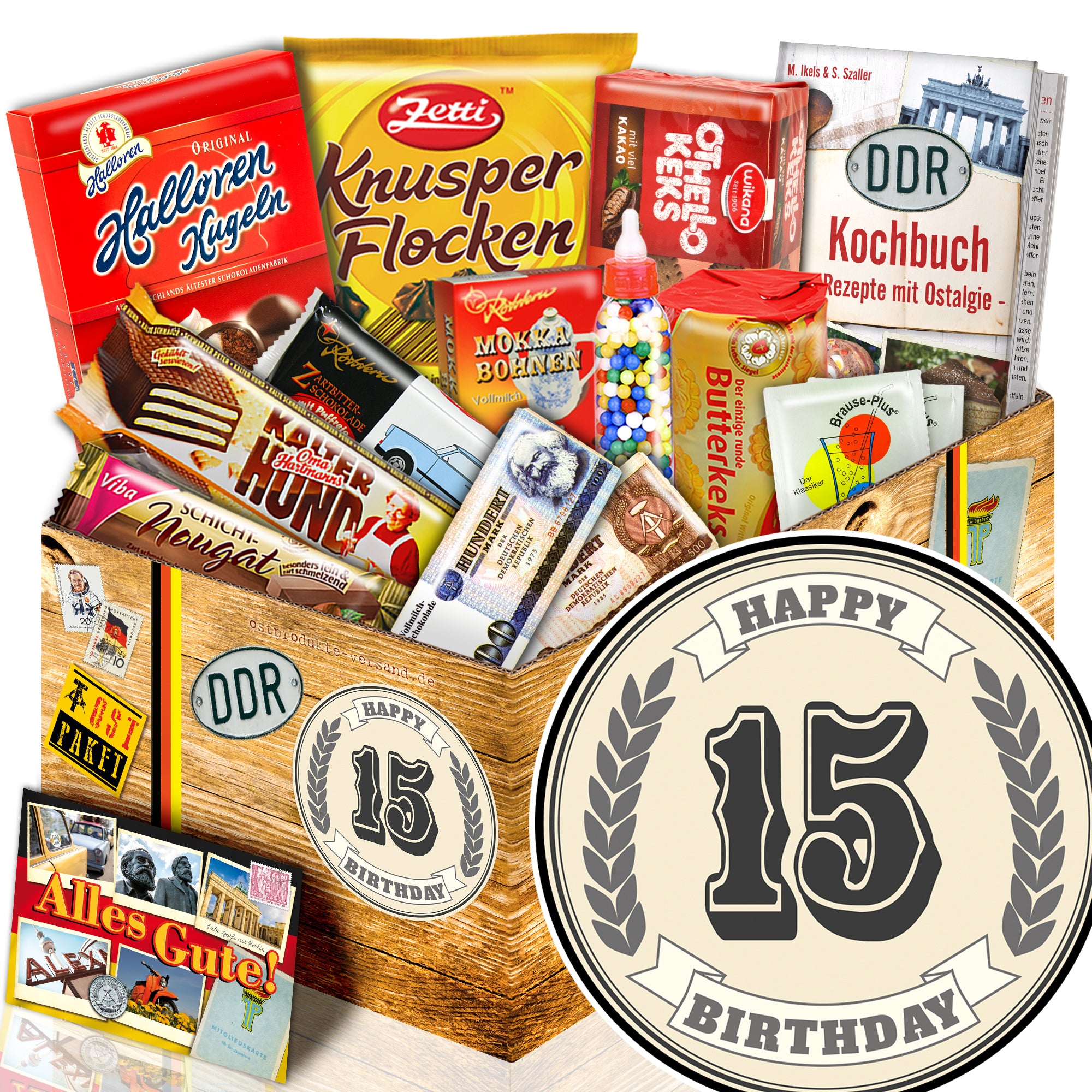 15 Zahl - Süßigkeiten Set DDR L - monatsgeschenke.de
