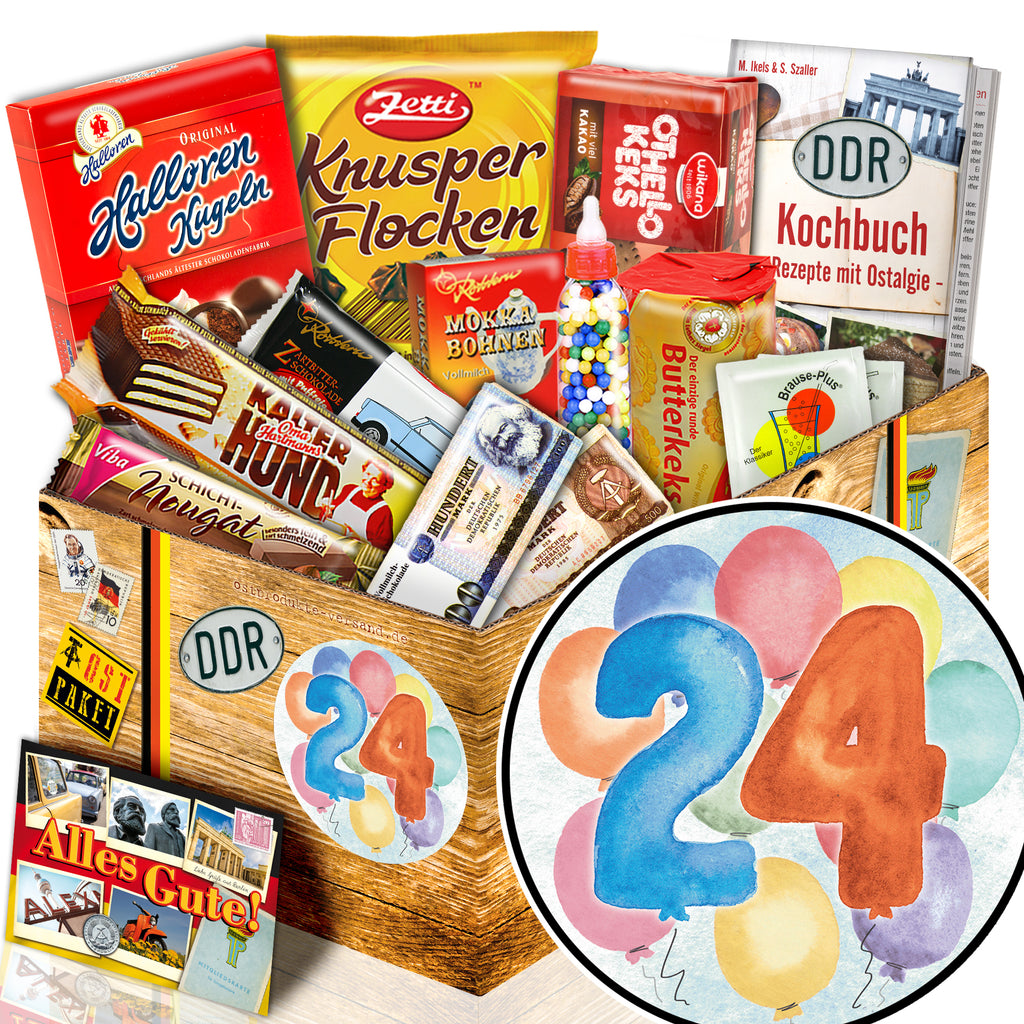 Zahl 24 - Süßigkeiten Set DDR L - monatsgeschenke.de