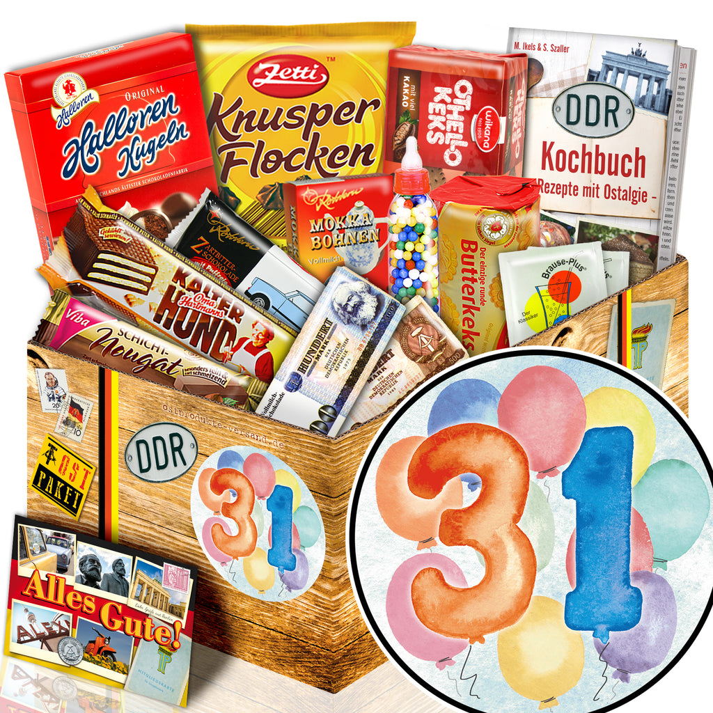 Zahl 31 - Süßigkeiten Set DDR L - monatsgeschenke.de