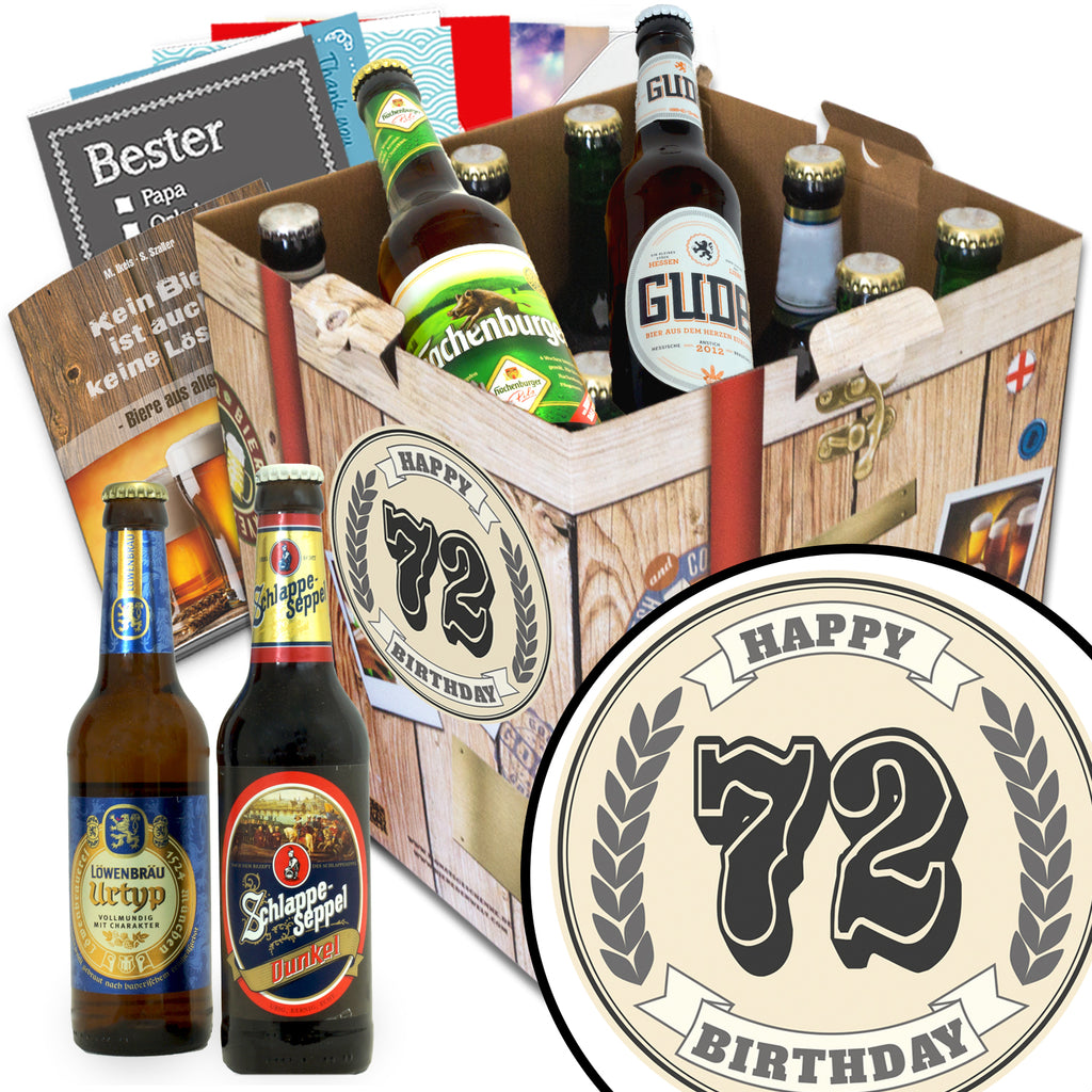 Geburtstag 72 | 9 Flaschen Deutsche Biere | Box