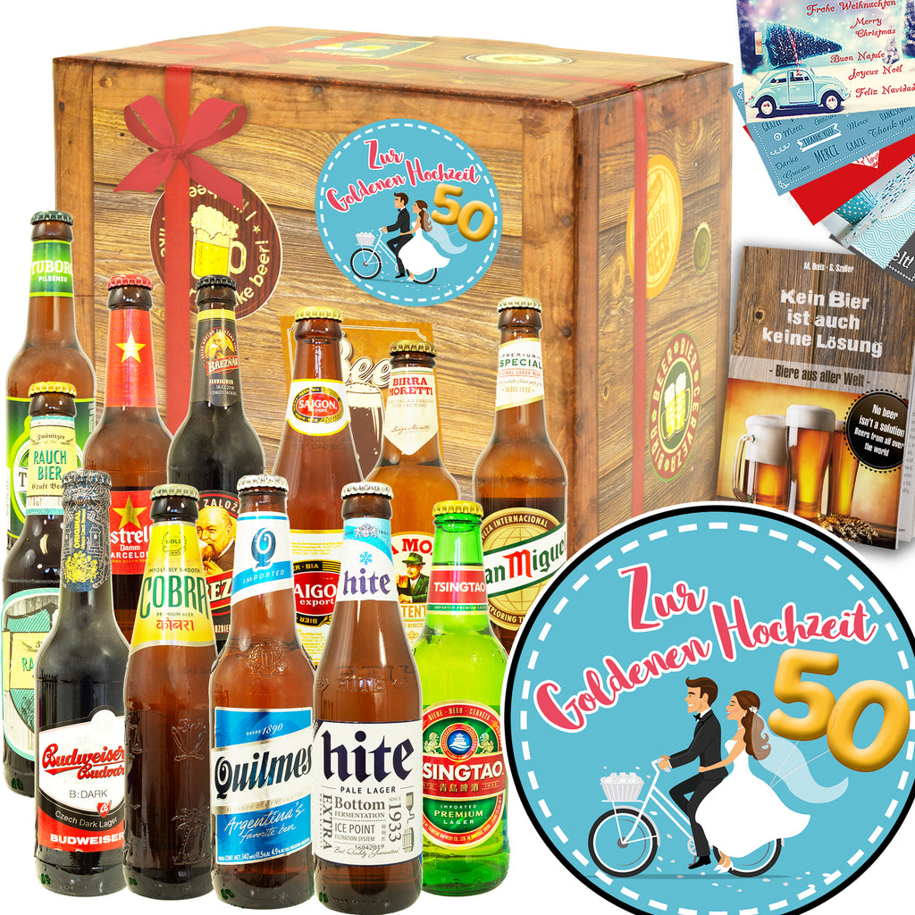 Zur Goldenen Hochzeit | 12 Biersorten Biere der Welt Exoten | Geschenkbox