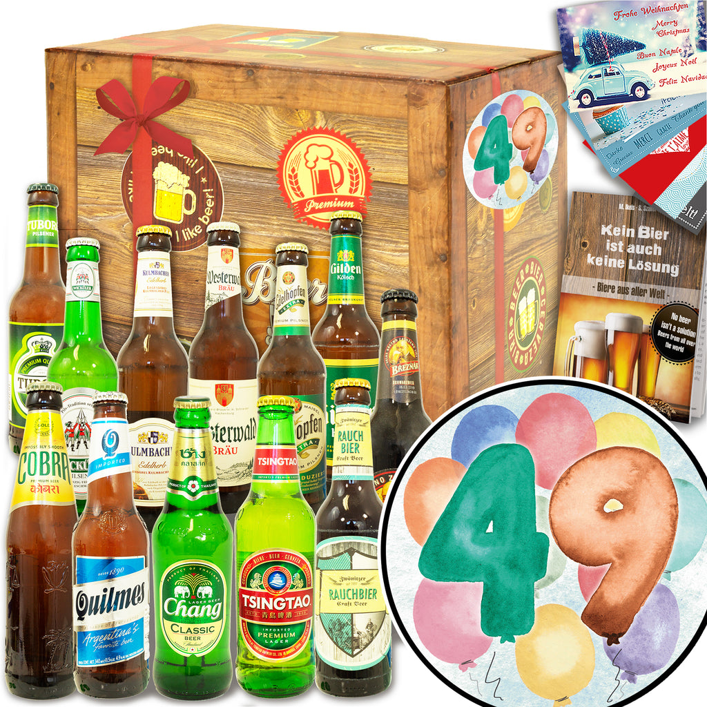 Geburtstag 49 | 12x Bier aus der Welt und Deutschland | Geschenkpaket