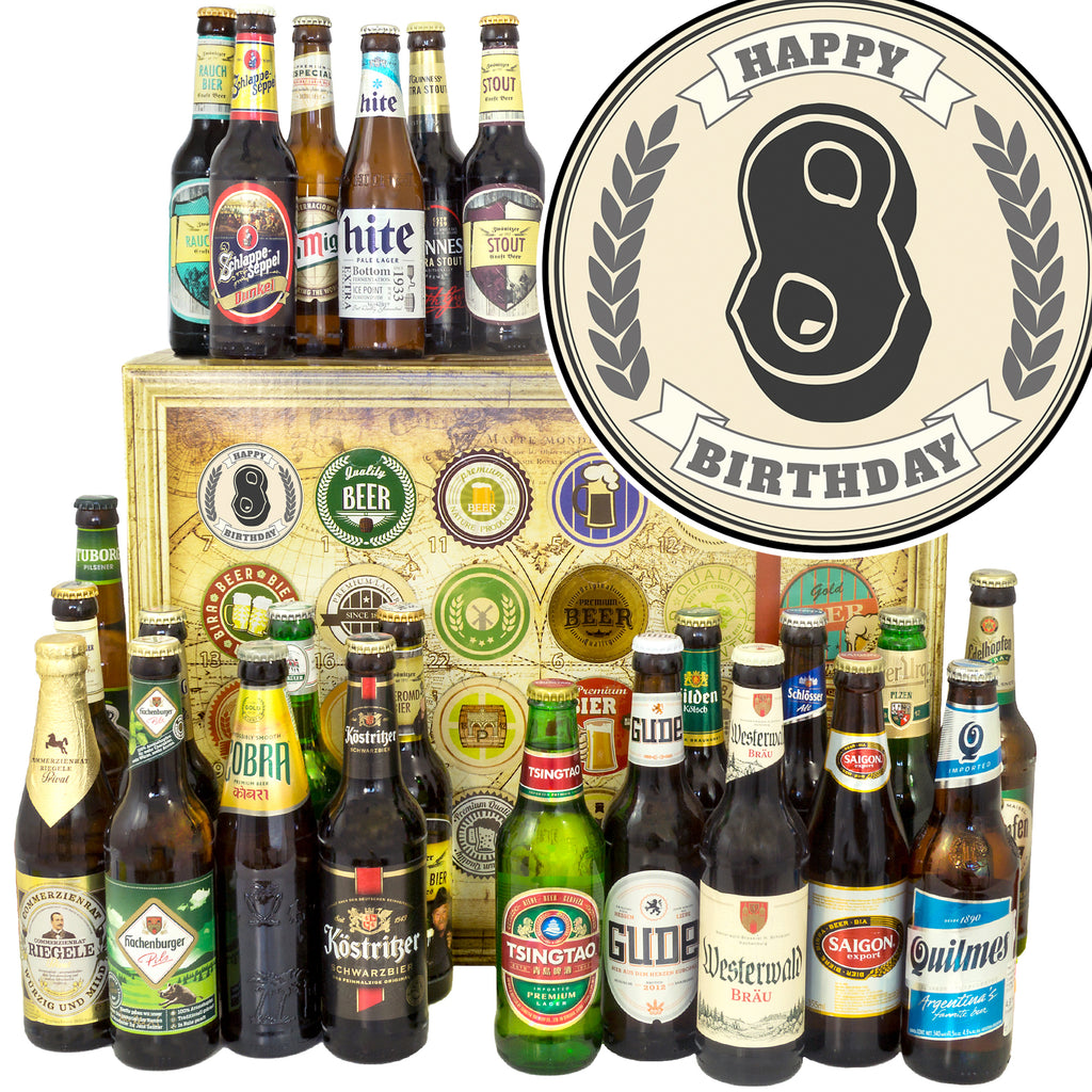 Geburtstag 8 | 24x Bier International und Deutschland | Paket