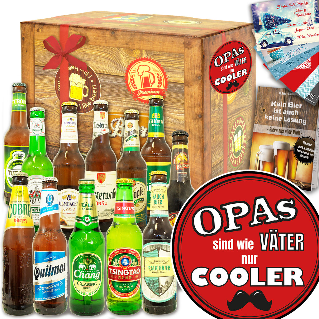 Opas sind wie Väter nur cooler | 12 Spezialitäten Biere Welt und Deutschland | Box