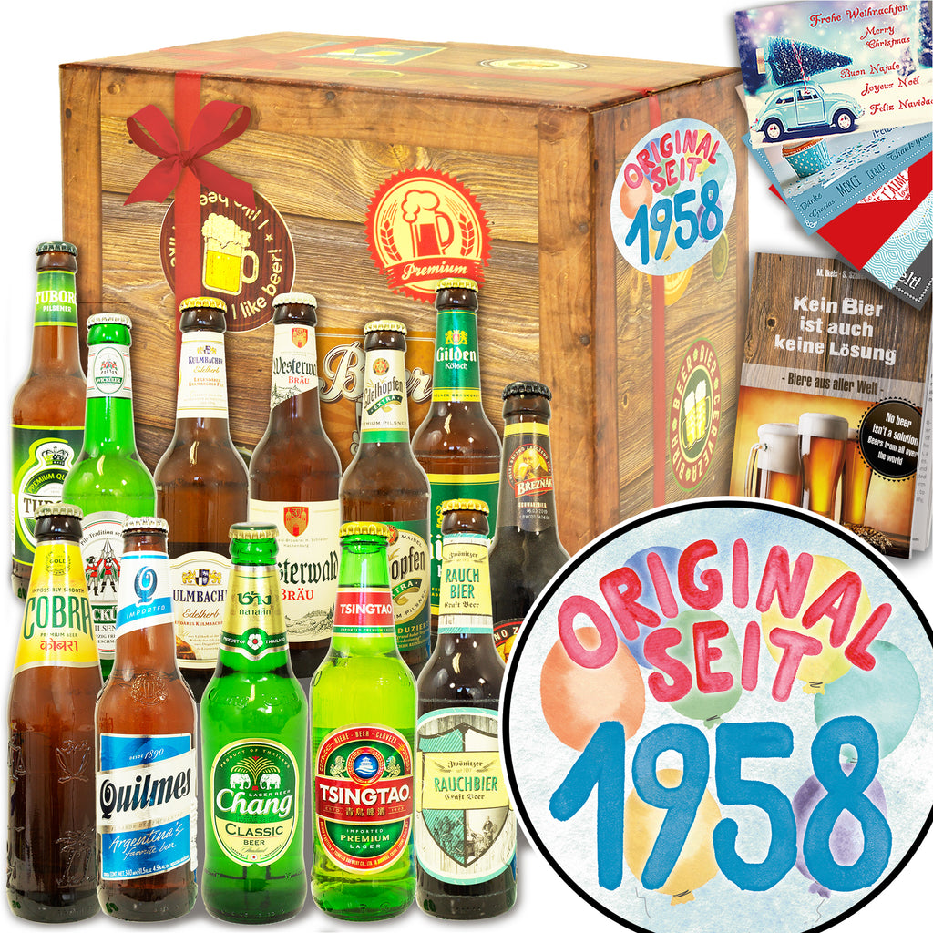 Original seit 1958 | 12 Flaschen Biere Welt und Deutschland | Bierbox