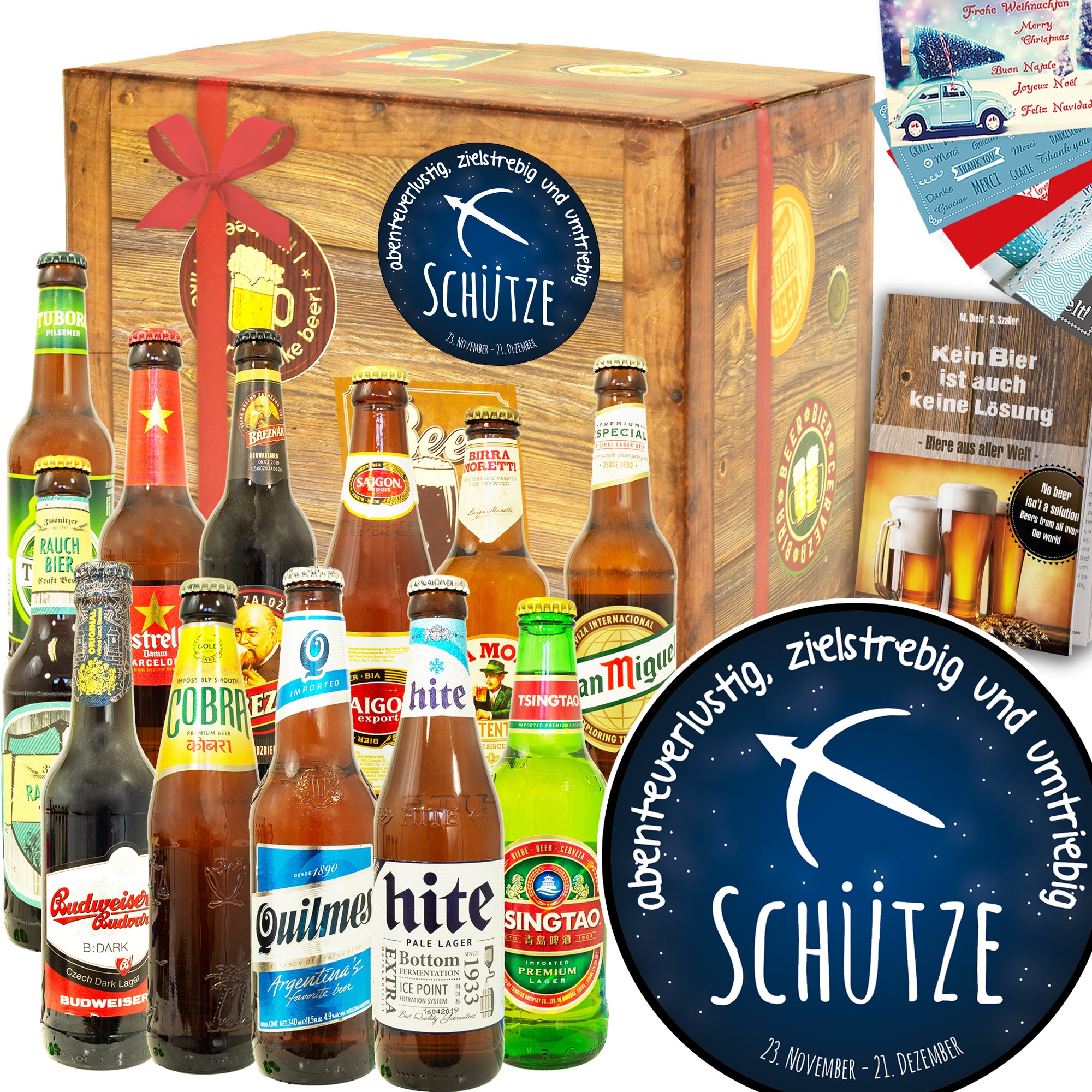 Sternzeichen Schütze | 12 Spezialitäten Bier Weltreise | Geschenk Set