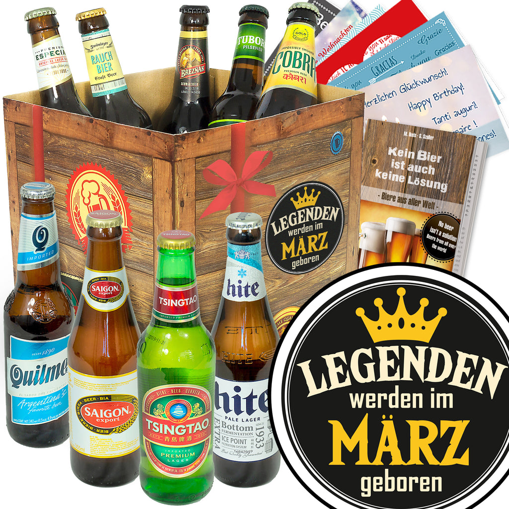 Legende März | 9 Spezialitäten Biere der Welt Exoten | Probierpaket