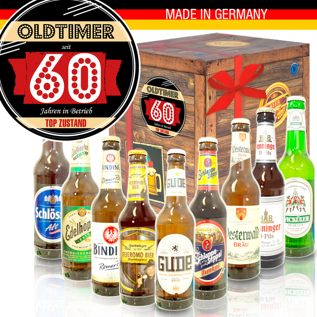 Oldtimer 60 | 9 Biersorten Bier Deutschlandreise | Geschenk Set