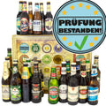 Prüfung bestanden | 24 Flaschen Biere Welt und Deutschland | Bier Geschenk