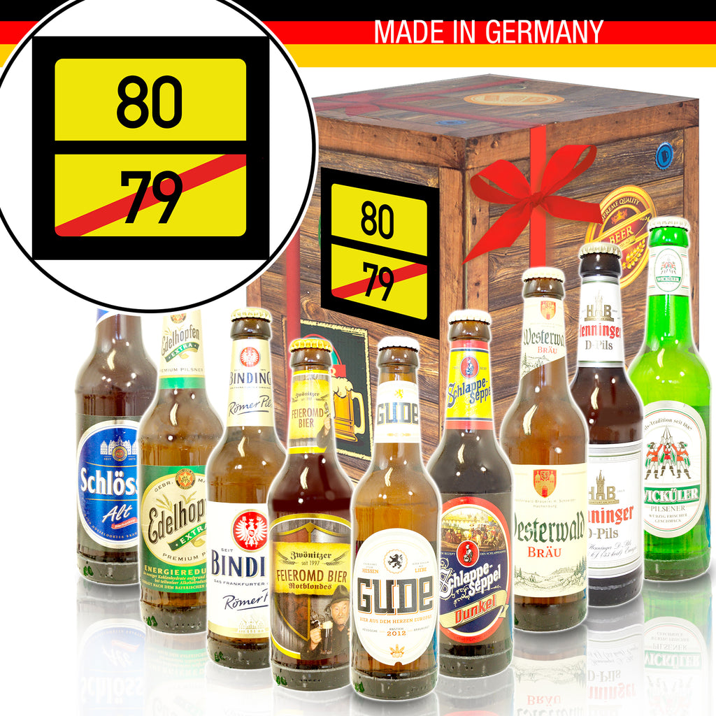 Ortsschild 80 | 9 Biersorten Biere aus Deutschland | Geschenkbox