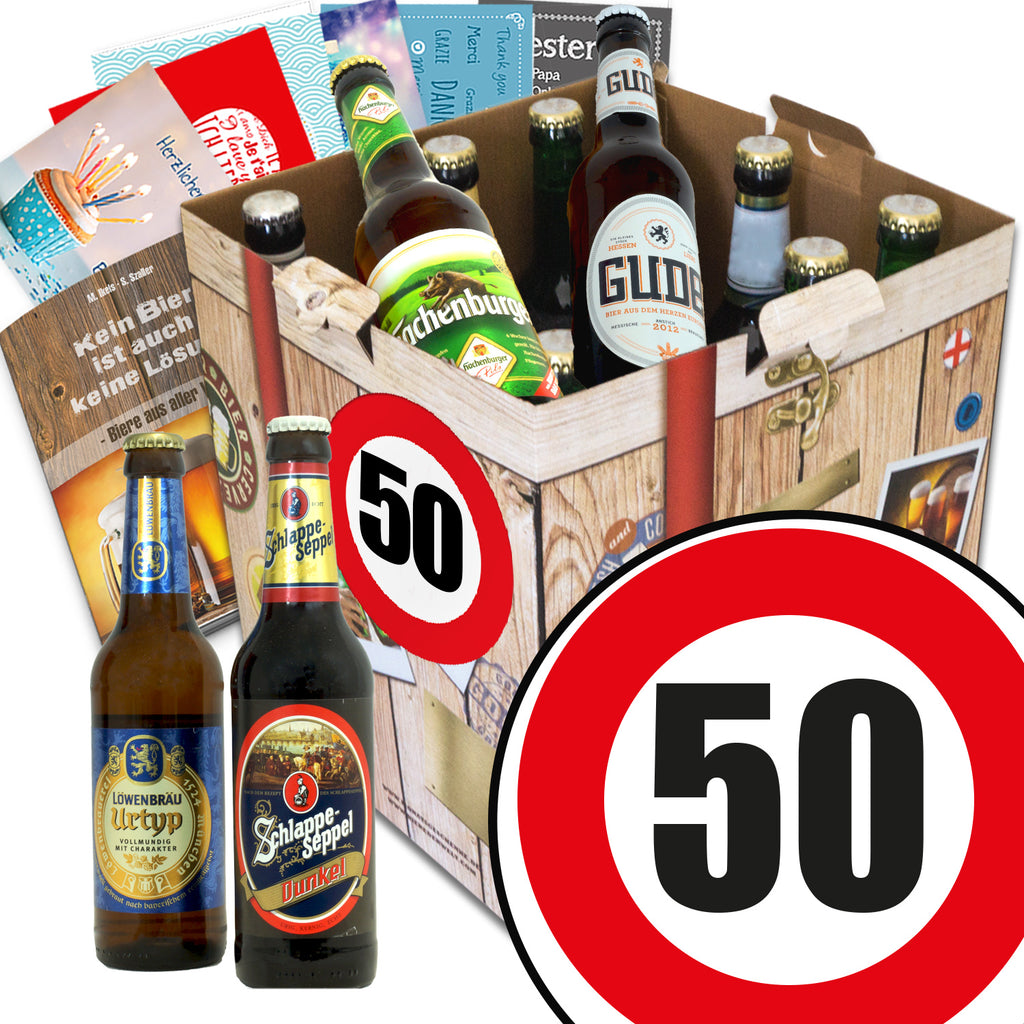 Zahl 50 | 9 Biersorten Biere aus Deutschland | Geschenk Box