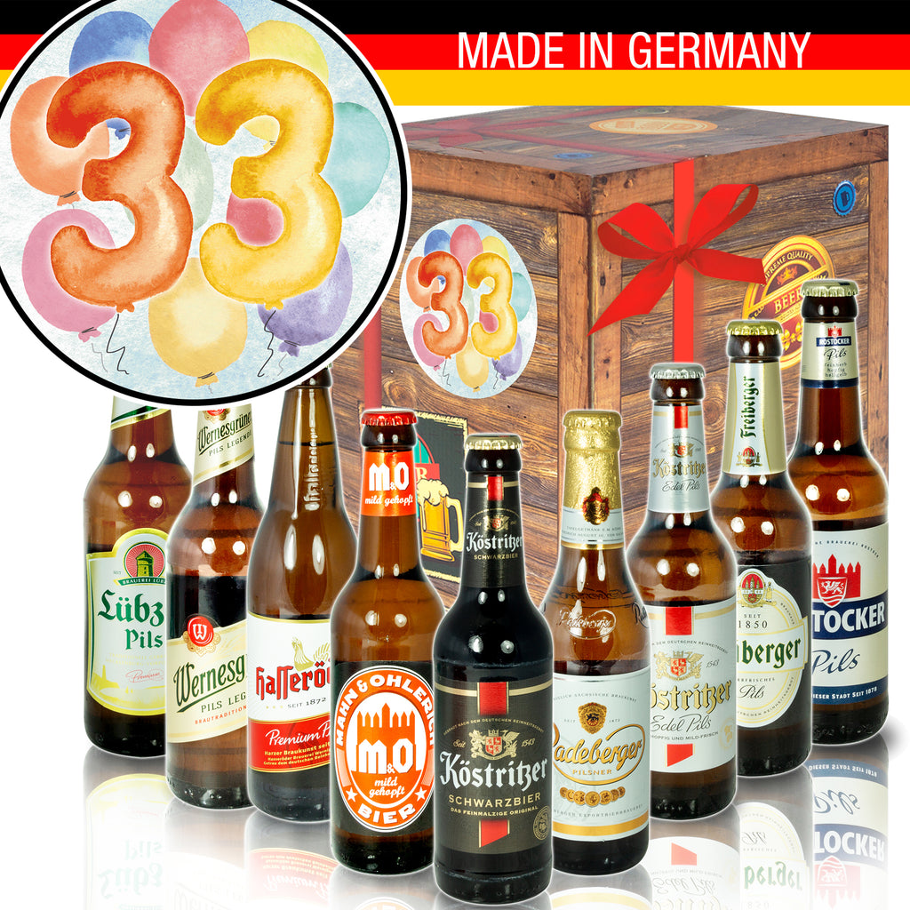 Geburtstag 33 | 9x Bier Biere aus Ostdeutschland | Geschenkpaket