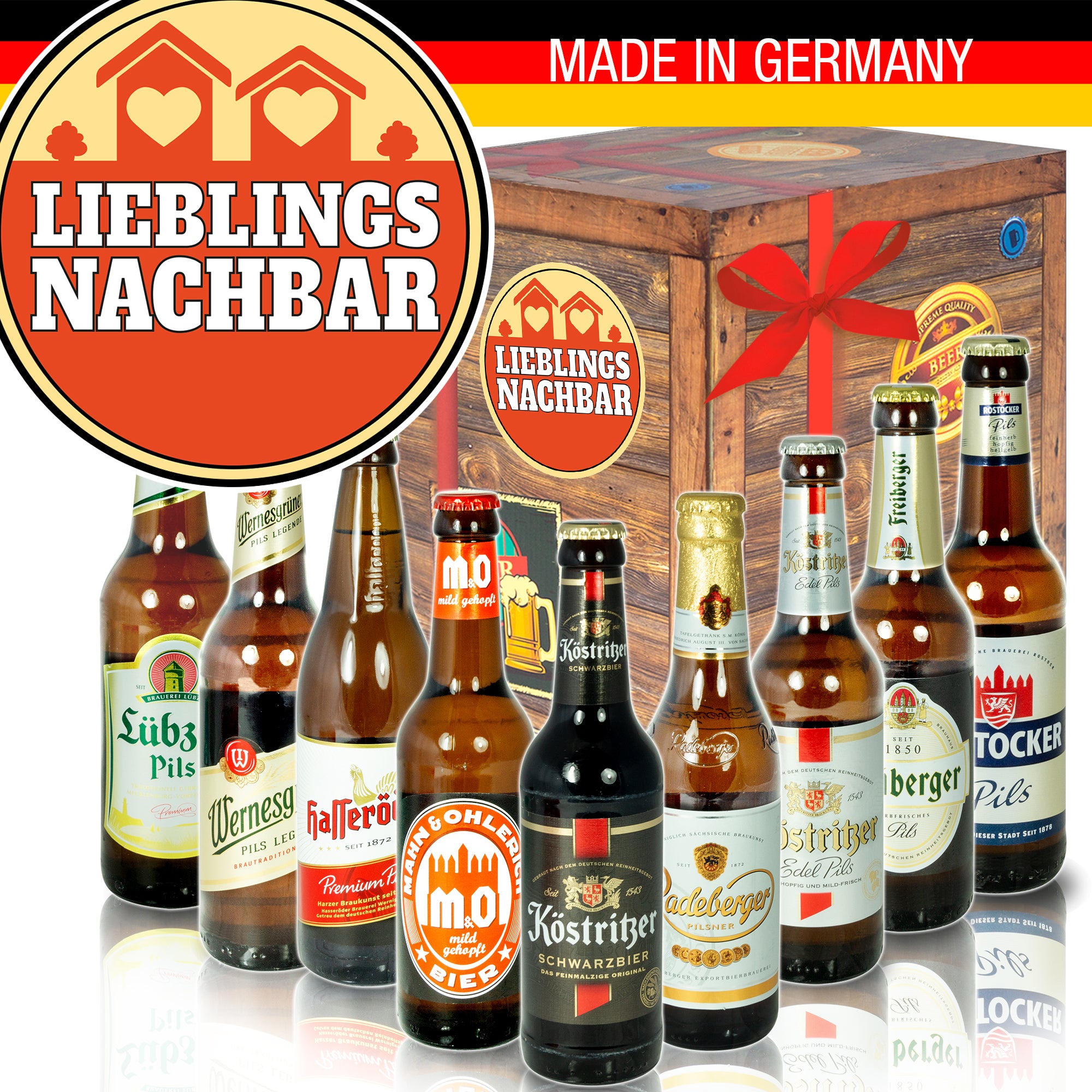 Lieblingsnachbar | 9x Bier Biere aus Ostdeutschland | Geschenk Box