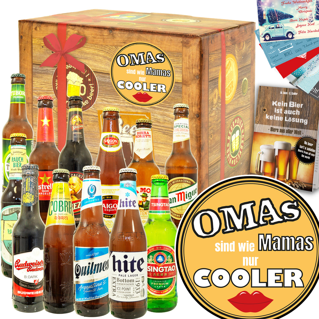 Omas sind wie Mamas nur cooler | 12x Bierweltreise | Geschenkset