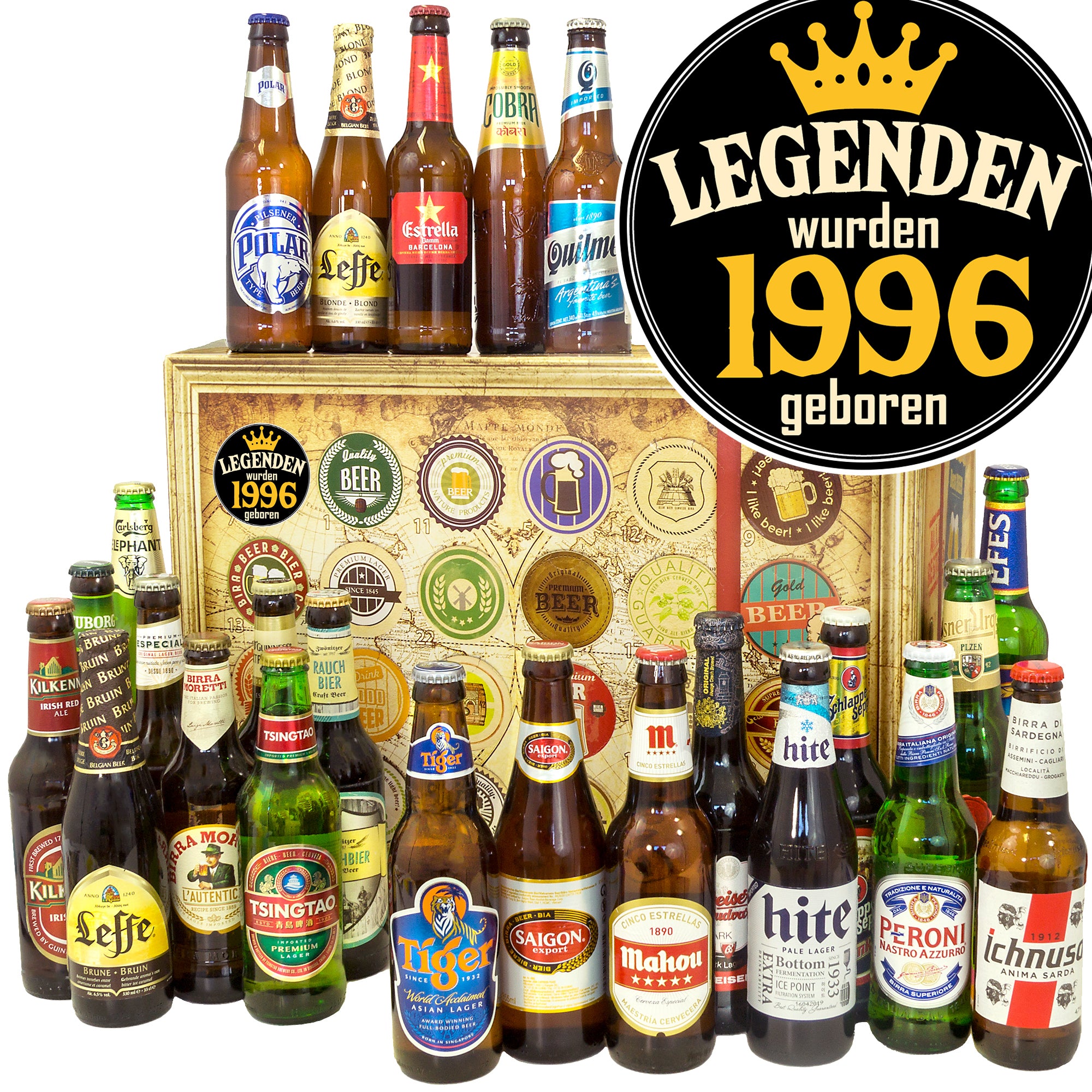Legenden 1996 | 24 Flaschen Biere aus aller Welt | Paket - monatsgeschenke.de