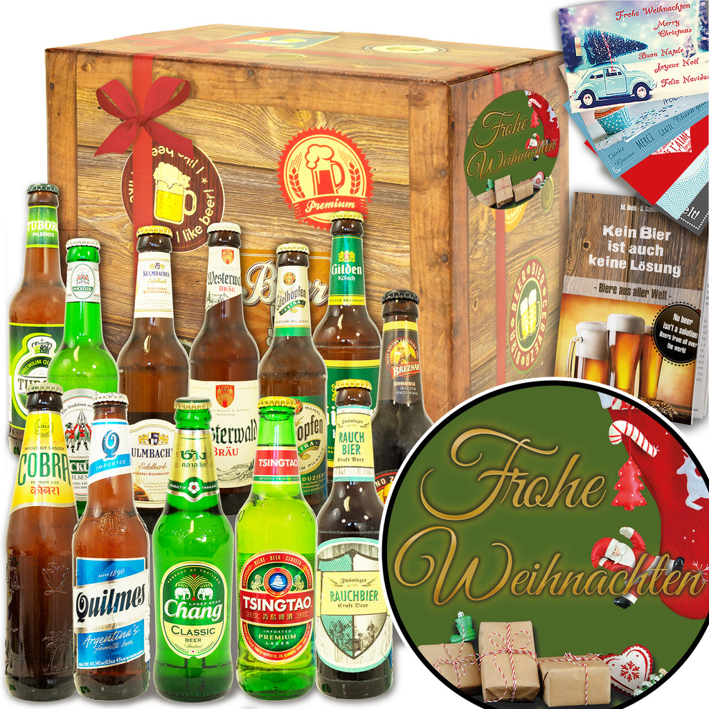Fröhliche Weihnachten | 12x Bier aus der Welt und Deutschland | Bierbox