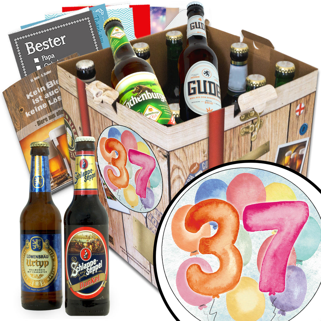 Geburtstag 37 | 9 Spezialitäten Deutsche Biere | Geschenkkorb