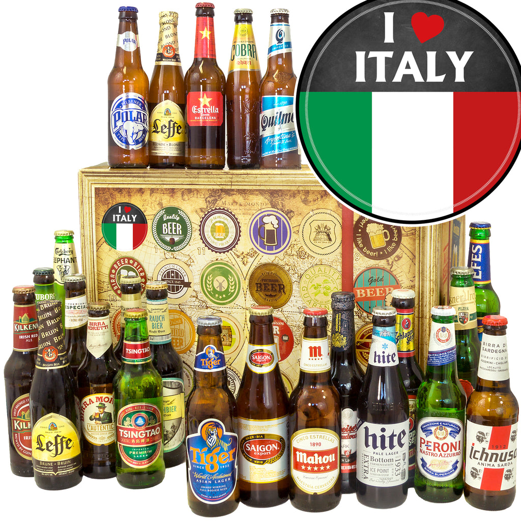 I love Italy | 24 Flaschen Bier Weltreise | Geschenkset
