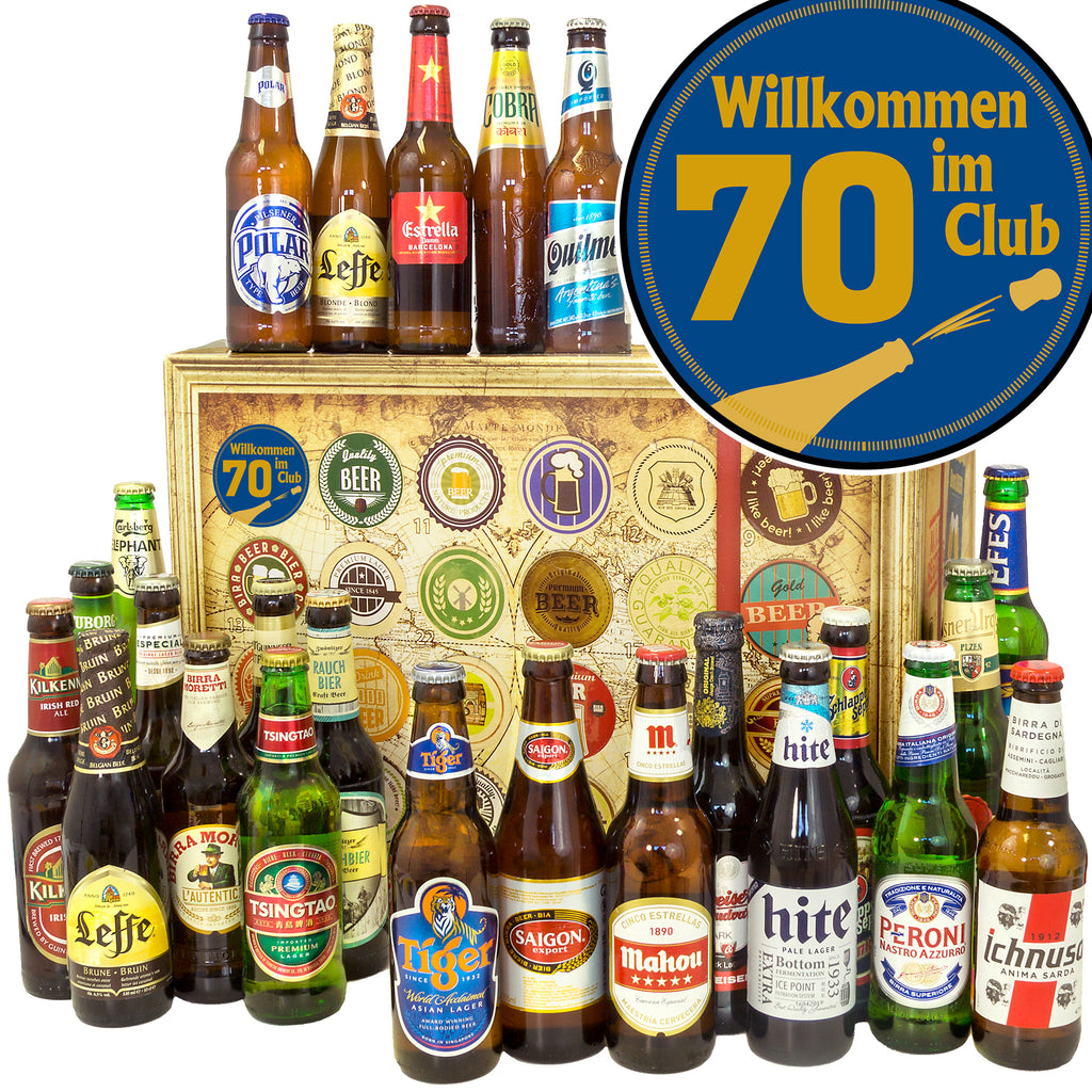 Wilkommen im Club 70 | 24 Spezialitäten Biere aus aller Welt | Geschenkbox