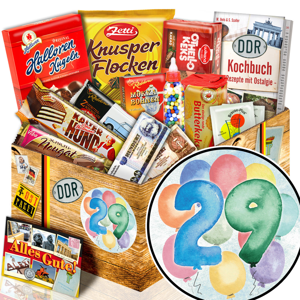 Zahl 29 - Süßigkeiten Set DDR L - monatsgeschenke.de
