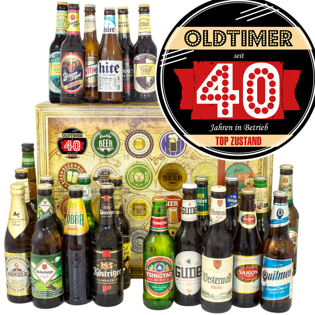 Oldtimer 40 | 24x Bier Biere Welt und Deutschland | Geschenkidee