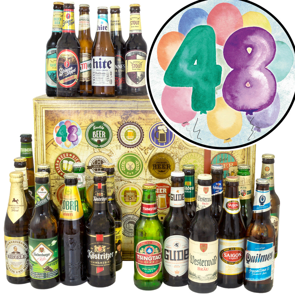 Geburtstag 48 | 24x Bier Bier International und Deutschland | Geschenkidee