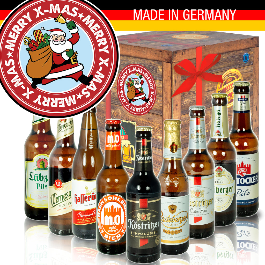 Weihnachtsmann | 9x Bier Biere Ostdeutsch | Präsent
