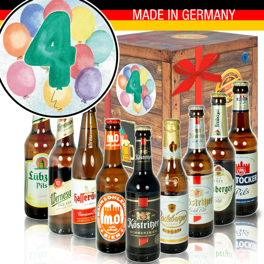 Jahrestag 4 | 9 Flaschen Biere Ostdeutsch | Geschenkkorb