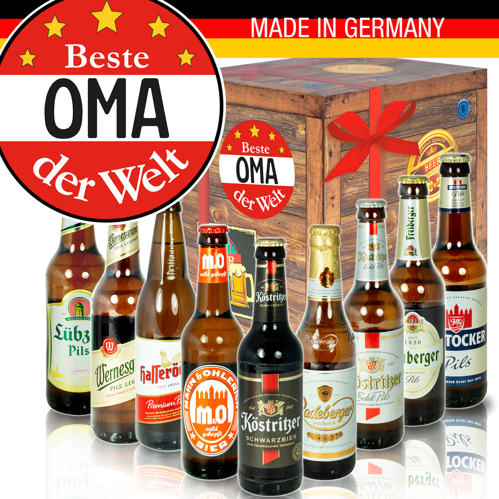 Beste Oma | 9x Biere Ostdeutsch | Geschenk Set