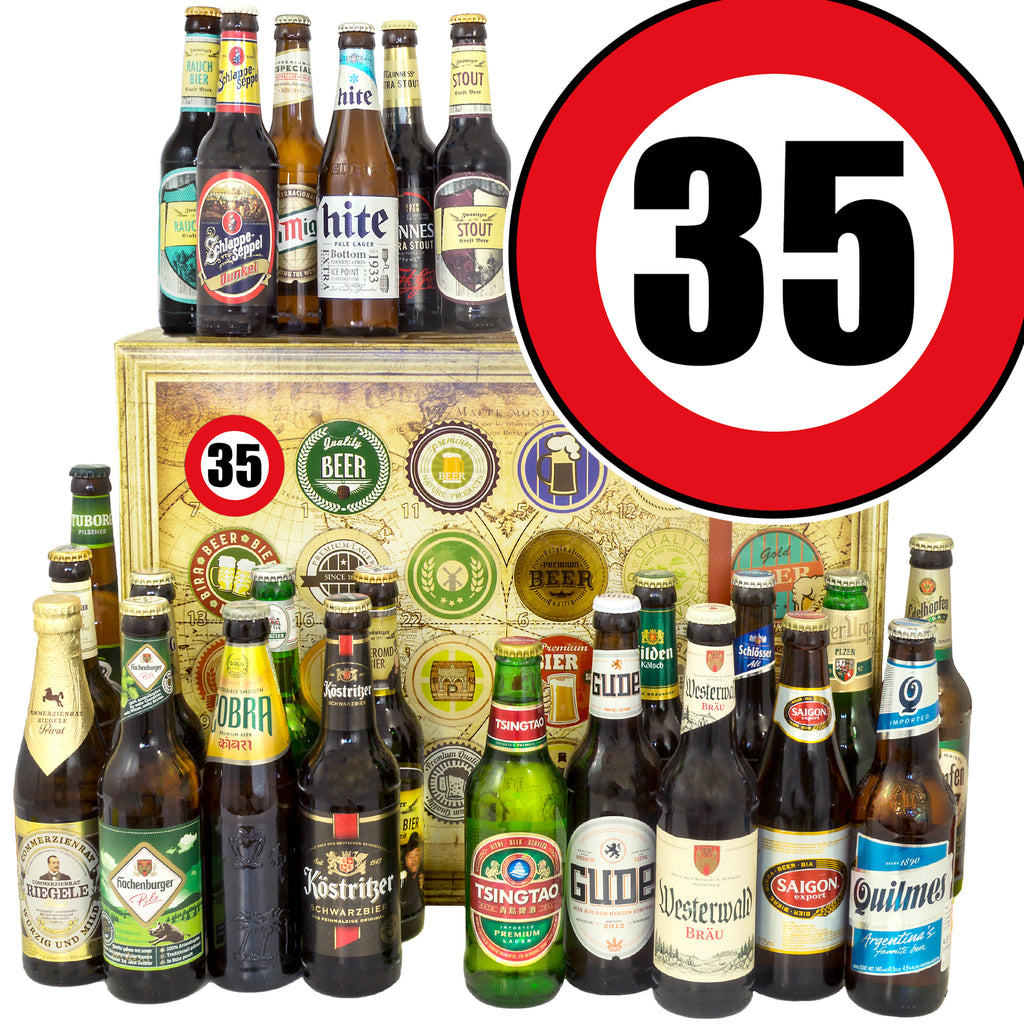 Zahl 35 | 24x Bier Biere Welt und Deutschland | Paket