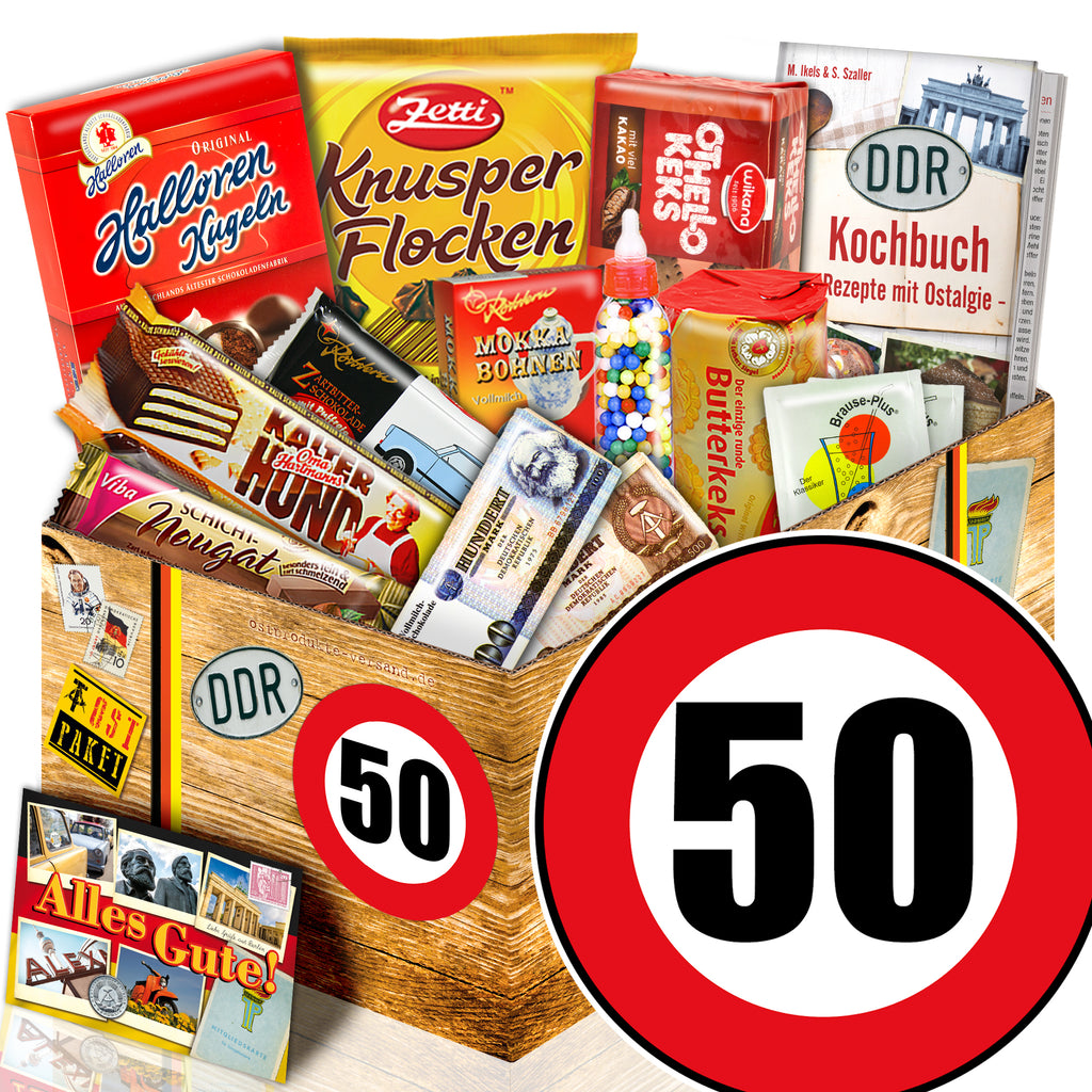 Zahl 50 - Süßigkeiten Set DDR L - monatsgeschenke.de