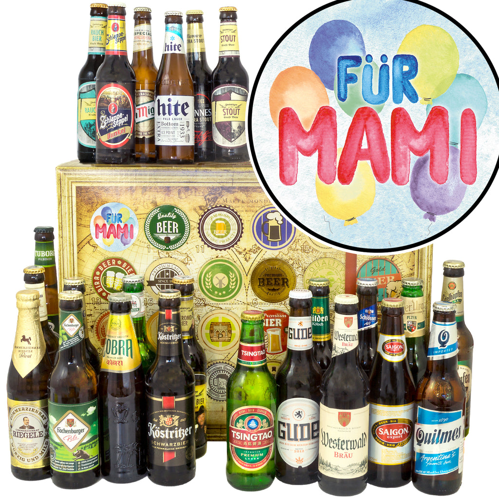 Für Mami | 24x Bier Biere Welt und Deutschland | Biergeschenk