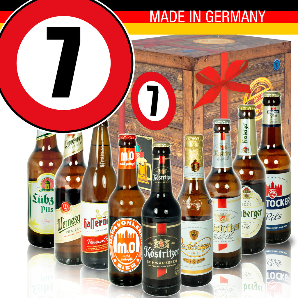 Zahl 7 | 9 Flaschen Biere Ostdeutsch | Präsent