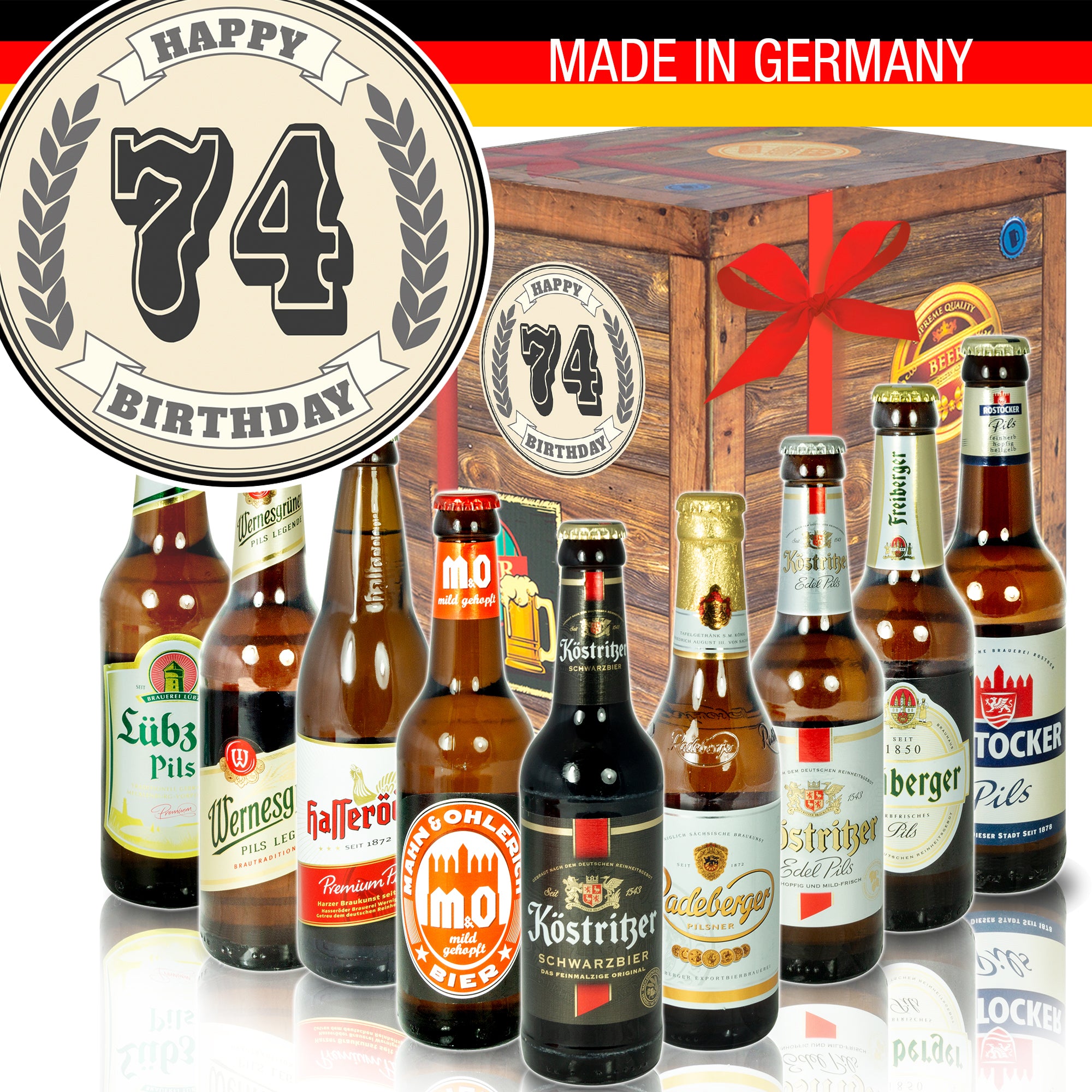 Geburtstag 74 | 9 Spezialitäten Biere Ostdeutsch | Geschenkkorb