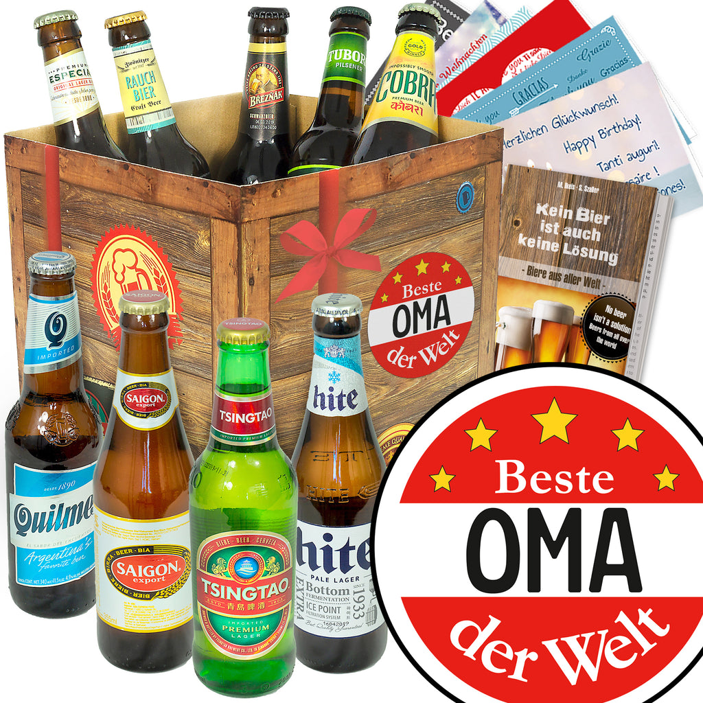 Beste Oma | 9 Länder Bier aus aller Welt | Geschenkset