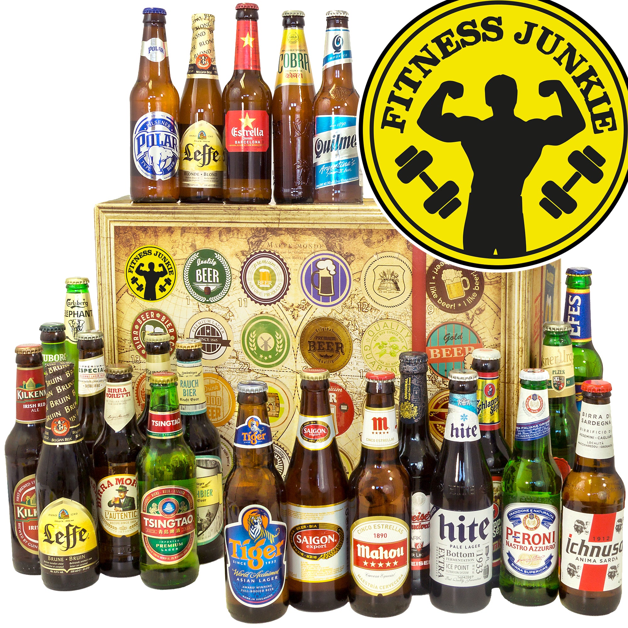 Fitnessjunkie | 24 Biersorten Biere der Welt | Probierpaket