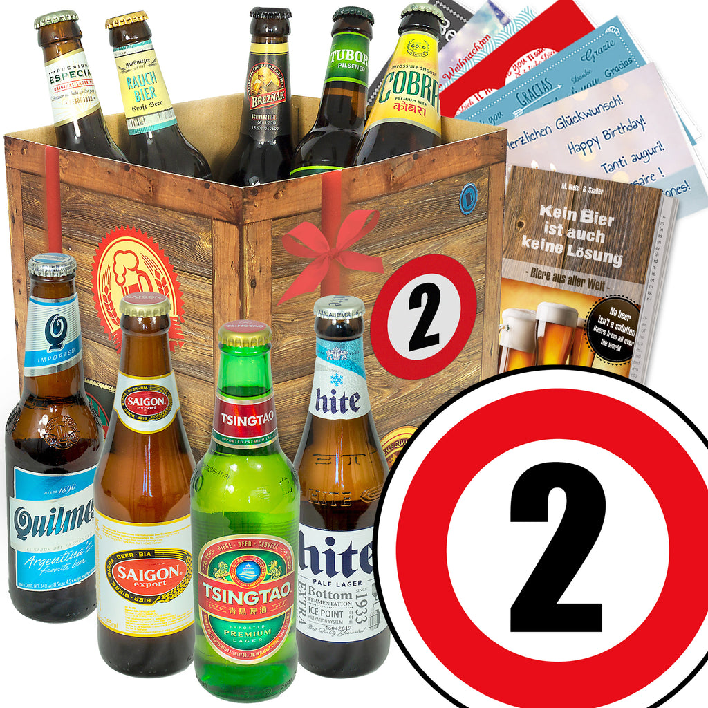 Zahl 2 | 9 Biersorten Biere aus aller Welt | Biergeschenk