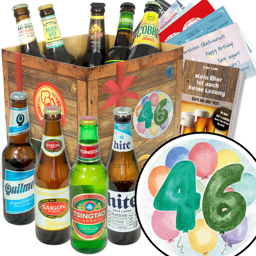 Geburtstag 46 | 9 Biersorten Biere aus aller Welt | Geschenkbox