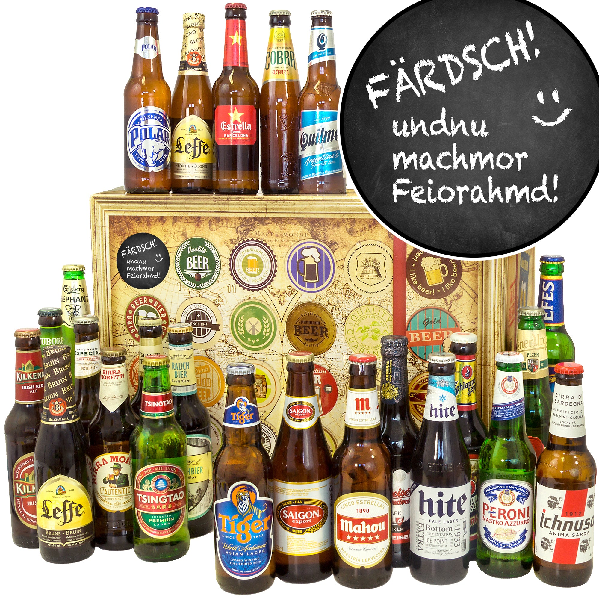 Feiorahmd | 24 Flaschen Biere aus aller Welt | Bierverkostung - monatsgeschenke.de