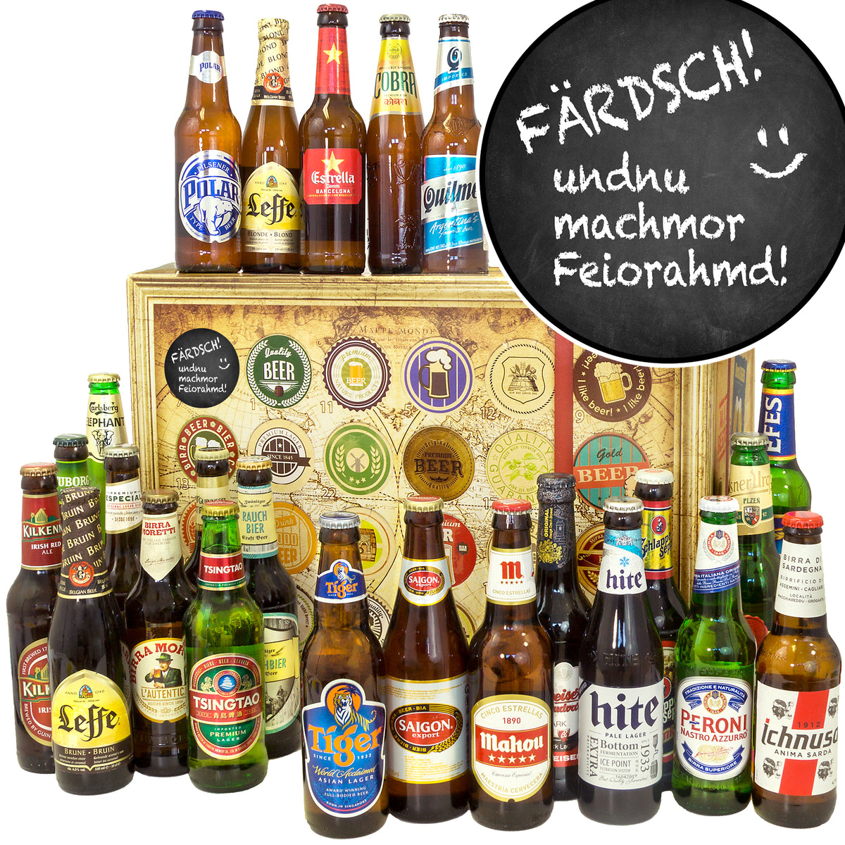 Feiorahmd | 24 Flaschen Biere aus aller Welt | Bierverkostung - monatsgeschenke.de