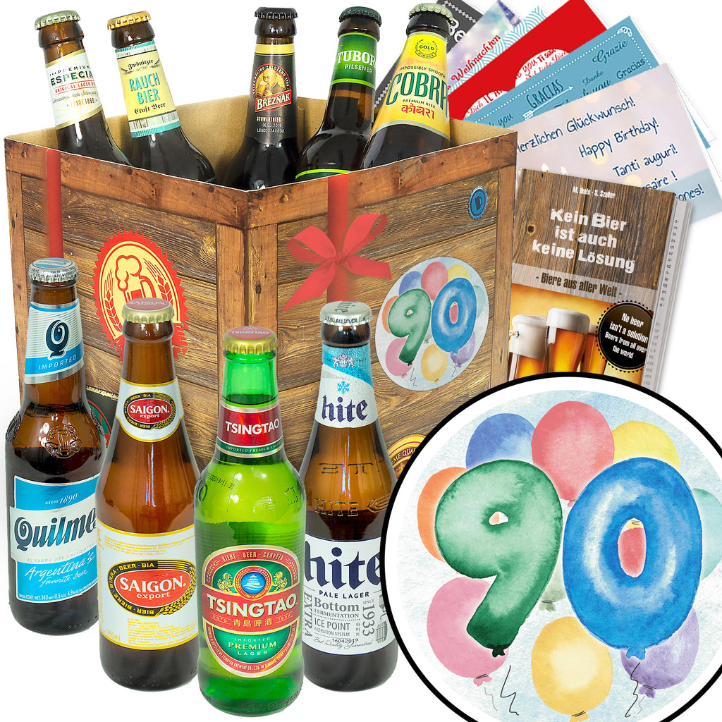 Geburtstag 90 | 9 Spezialitäten Biere aus aller Welt | Geschenkidee