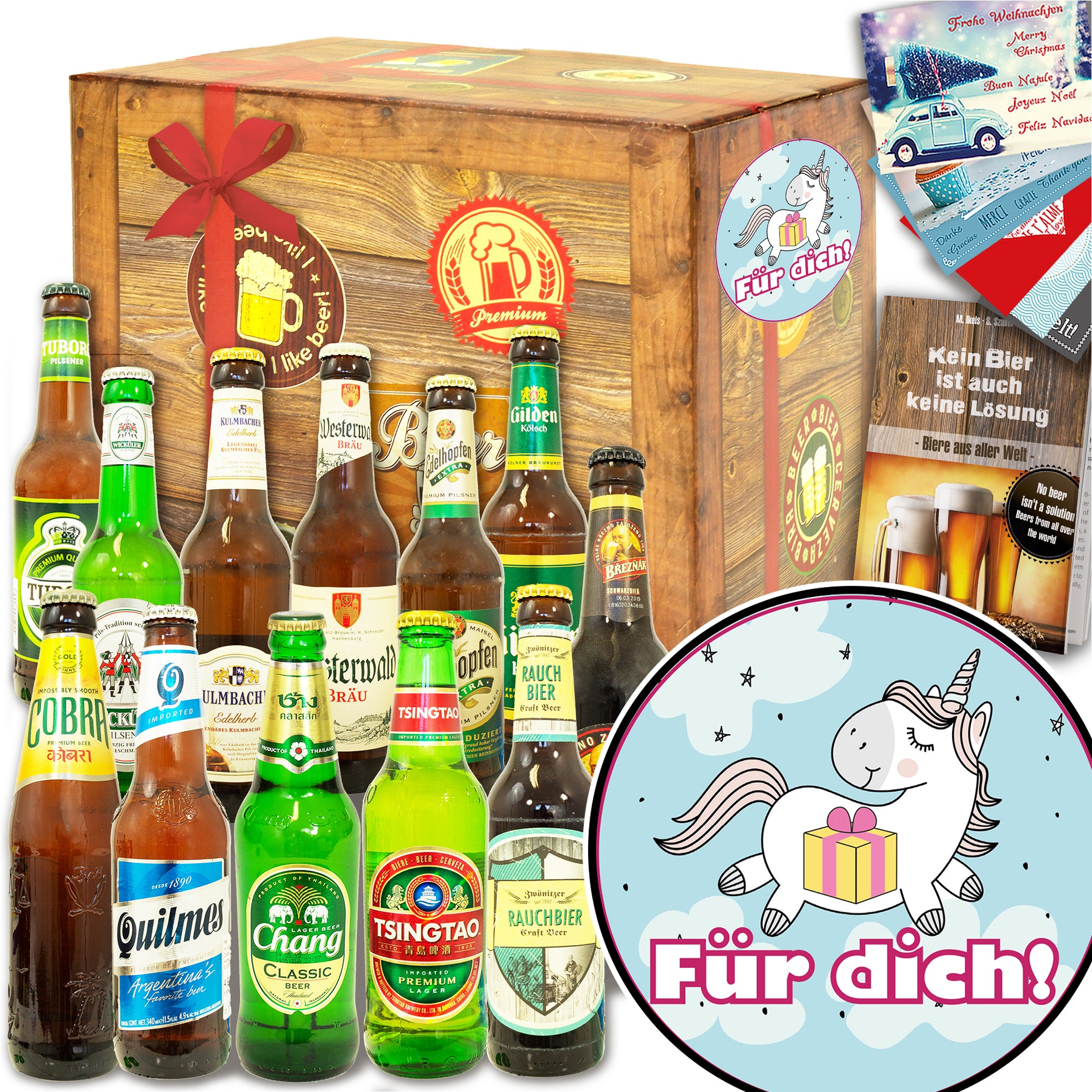 Für Dich (mit Einhorn) | 12x Bier International und DE | Paket