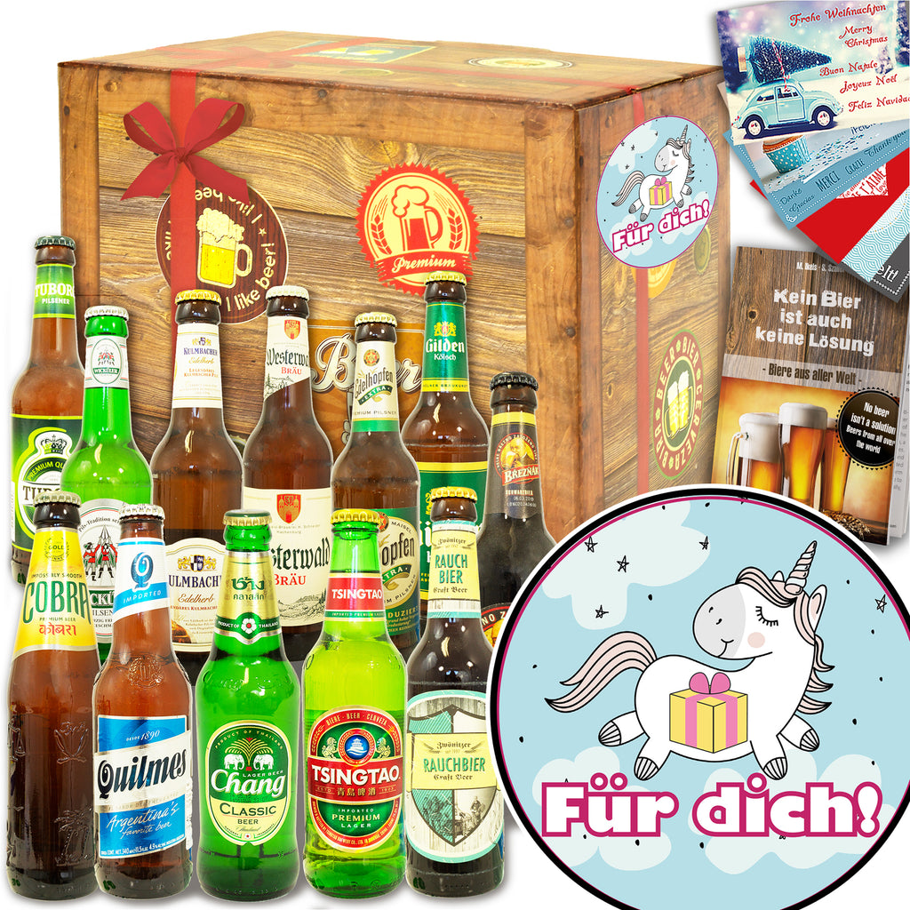 Für Dich (mit Einhorn) | 12x Bier International und DE | Paket