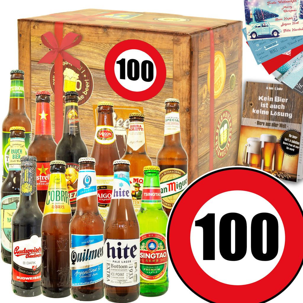 Zahl 100 | 12 Biersorten Bier aus aller Welt | Bierbox