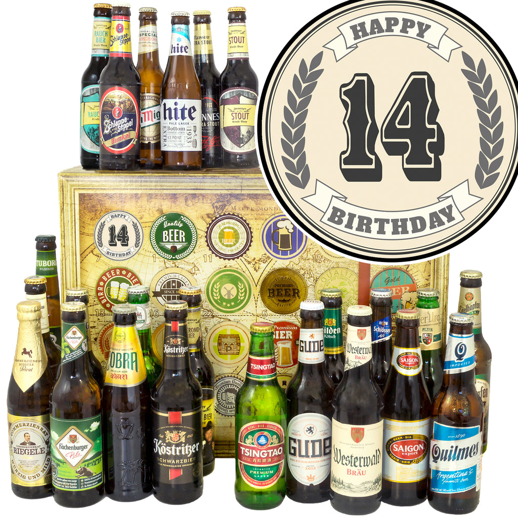 Geburtstag 14 | 24 Spezialitäten Bier Deutschland und Welt | Bierset