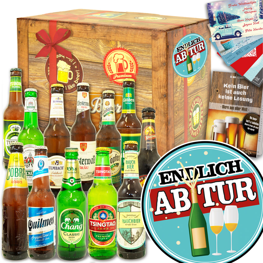 Endlich Abitur | 12 Biersorten Bier aus der Welt und Deutschland | Präsent