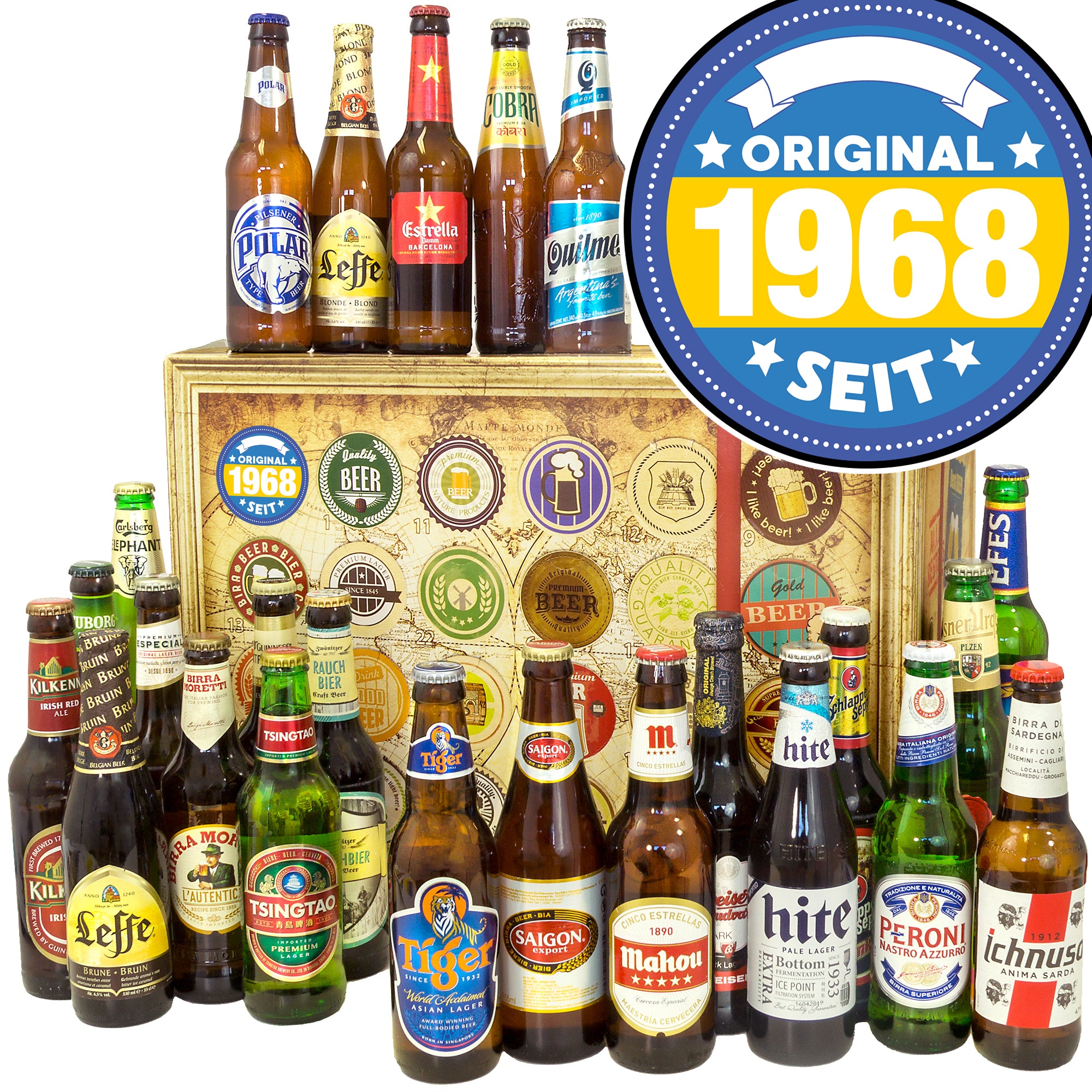 Original seit 1968 | 24x Bierweltreise | Präsent - monatsgeschenke.de