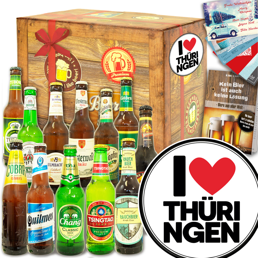 I Love Thüringen | 12x Biere Welt und Deutschland | Bierpaket