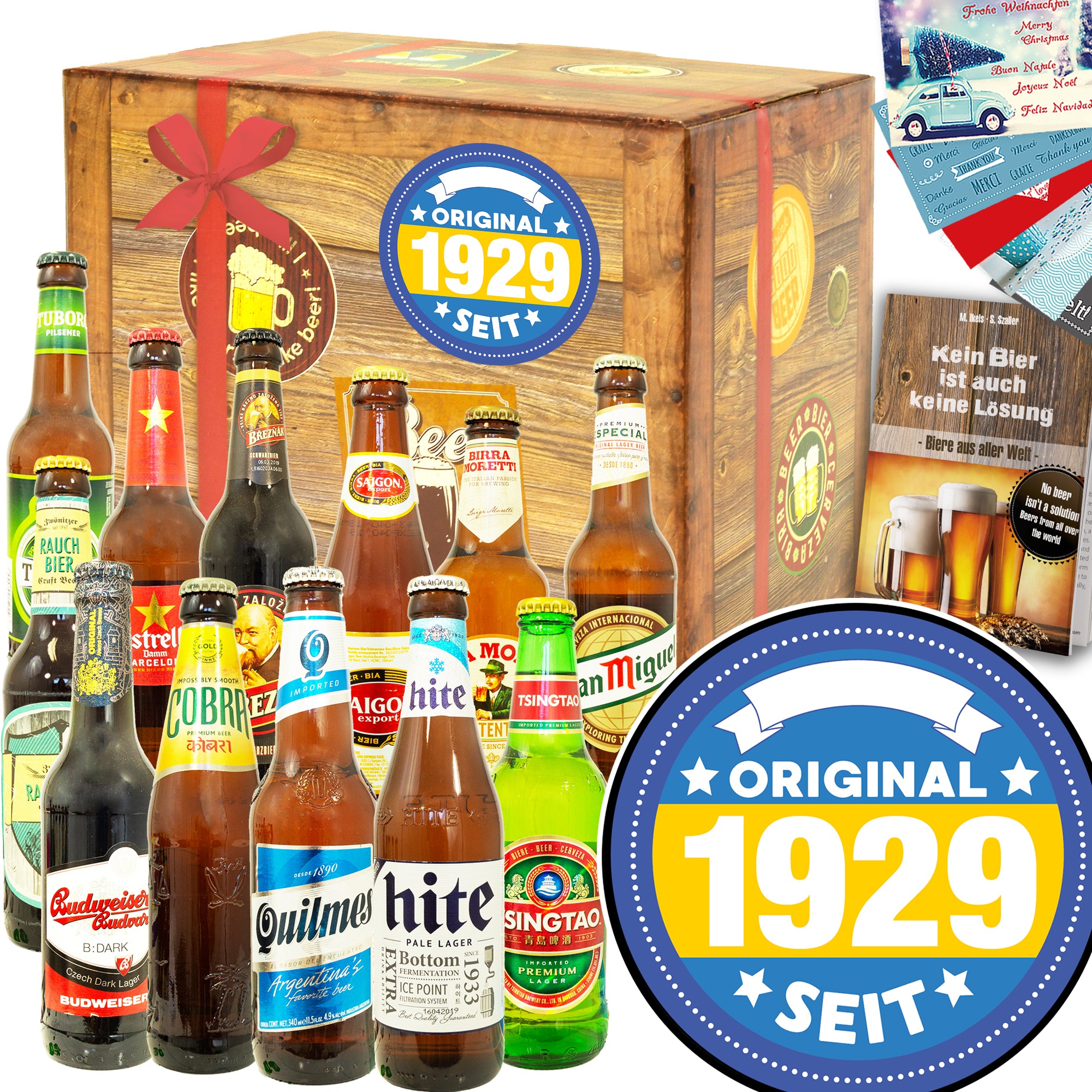 Original seit 1929 | 12 Flaschen Bier aus aller Welt | Bier Geschenk